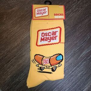 Oscar Mayer Weiner Novelty Crew Socks Mens Size 6-12 Odd Sox Food Gift‎ One-Pair